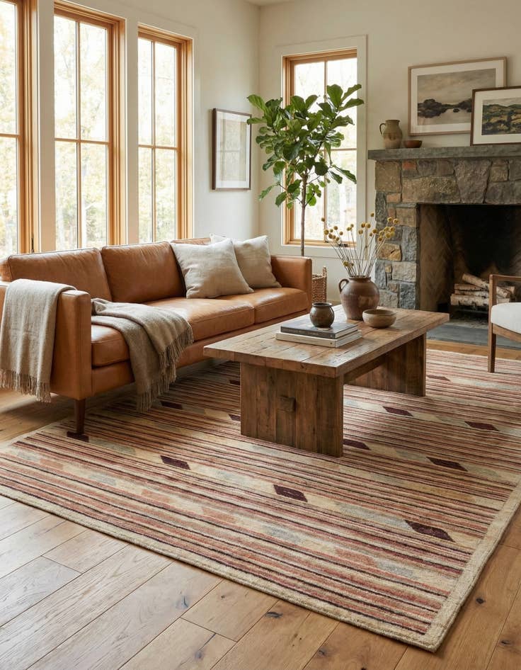 Detail image of  6' x 7' 10  Hand Knotted Modern Ziegler Rug