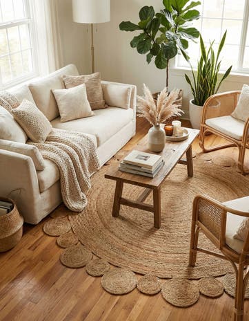 Natural Handmade Braided Jute Round Rug