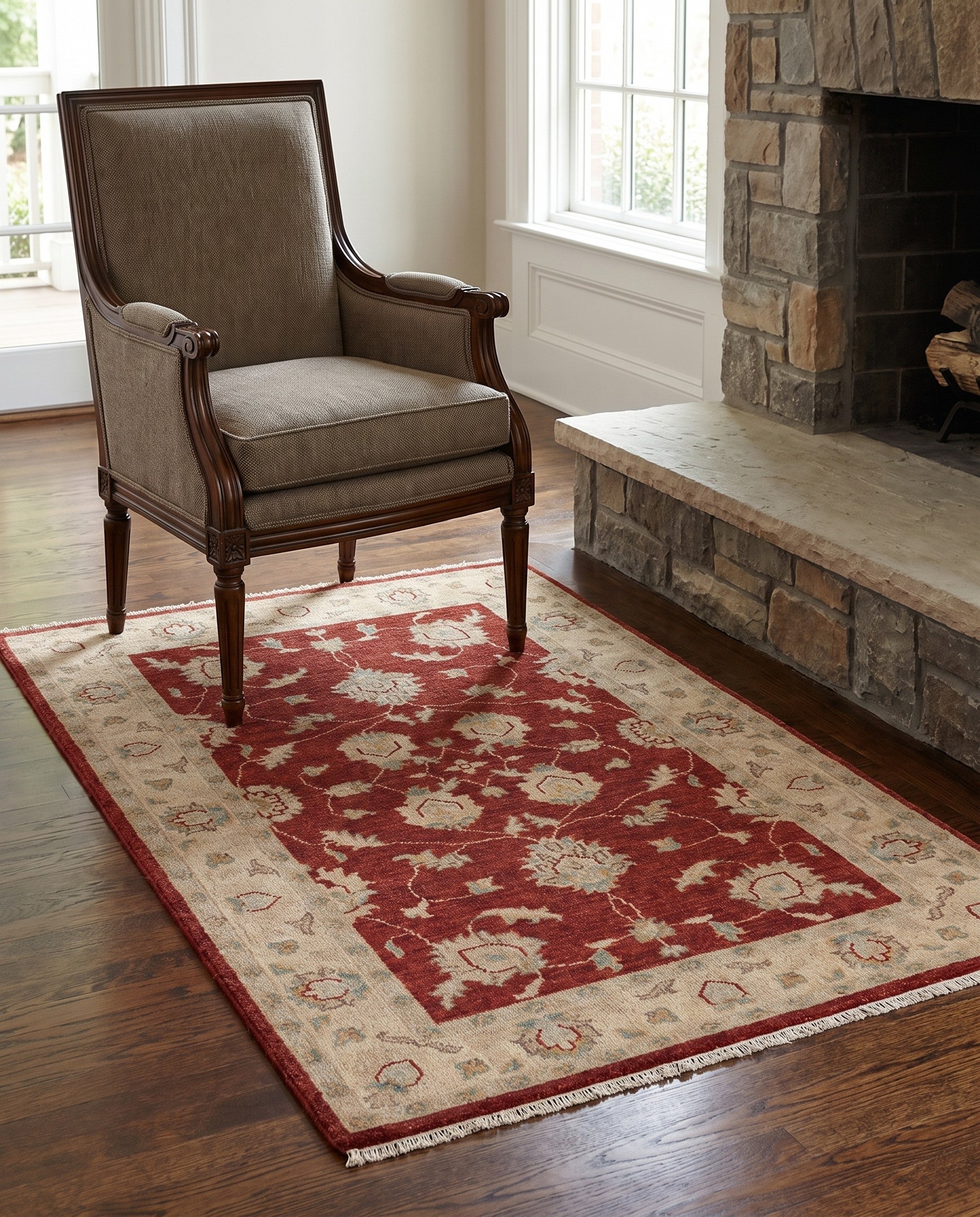 2' 11 x 4' 10 Hand Knotted Ziegler Rug