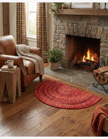 2' 2 x 3' 7 Handmade Braided Chindi Hearth Rug