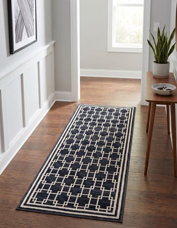 Jill Zarin Navy Blue Metropolitan Uptown Runner Rug
