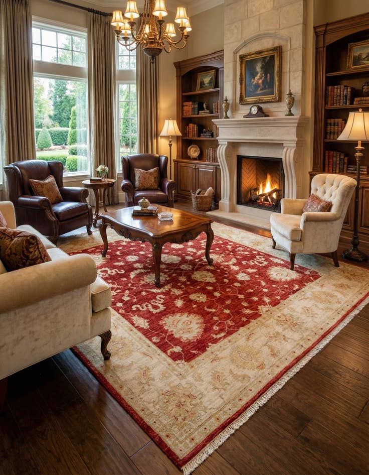 Detail image of  6' 6 x 6' 8 Kaizar Wool Square Rug