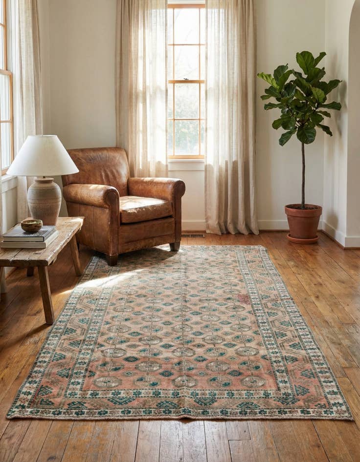 Detail image of 4' x 7'  Hand Knotted Ultra Vintage Persian Wool Rug