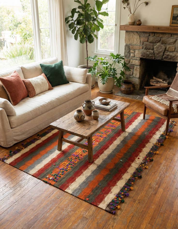 Detail image of 5' 1 x 6' 8 Jajim Rug