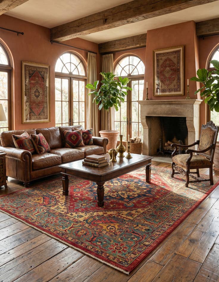 Detail image of 7' 4 x 9' 9 Serapi Wool Rug