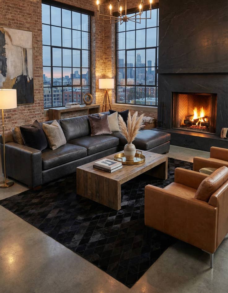 Detail image of 6' 6 x 9' 10 Cowhide Stocks Rug