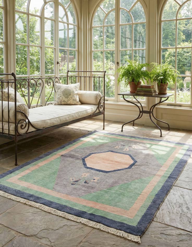 Detail image of 6' 8 x 8' 4  Hand Knotted Tibet Wool Rug