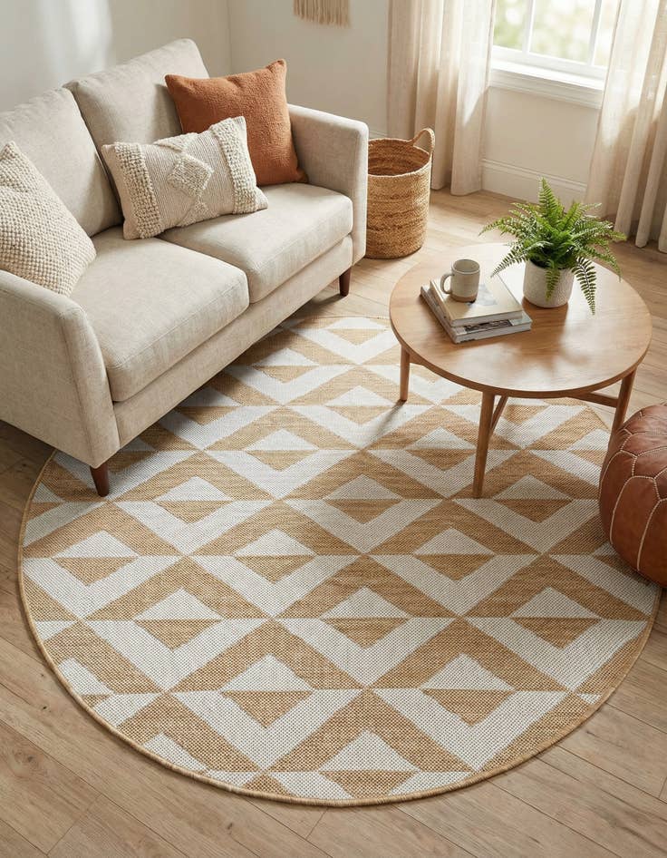 Detail image of 4' x 4'  Washable Jill Zarin Napa Indoor / Outdoor Round Rug