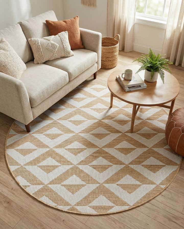 4' x 4' Easy-Clean Jill Zarin Napa Indoor / Outdoor Round Rug