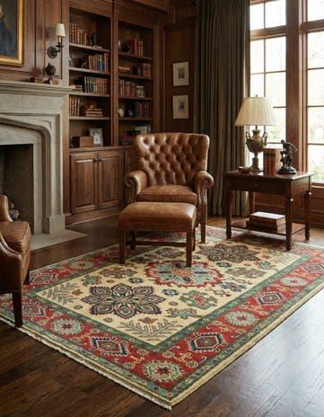 4' x 5' 10 Hand Knotted Kazak Rug