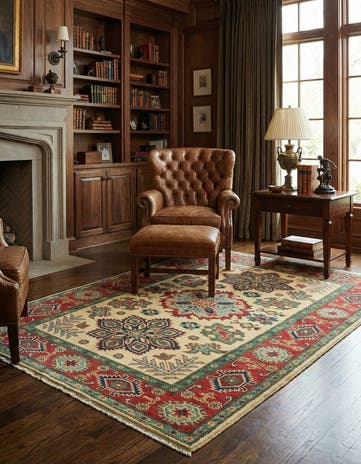 4' x 5' 10 Hand Knotted Kazak Rug