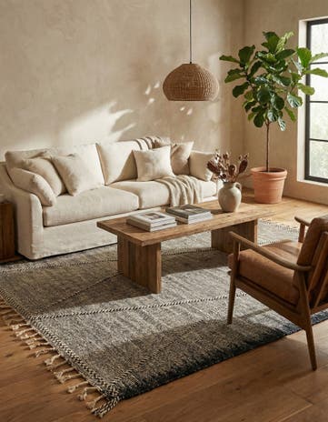 6' 7 x 10' 2 Hand Knotted Moroccan Wool Rug