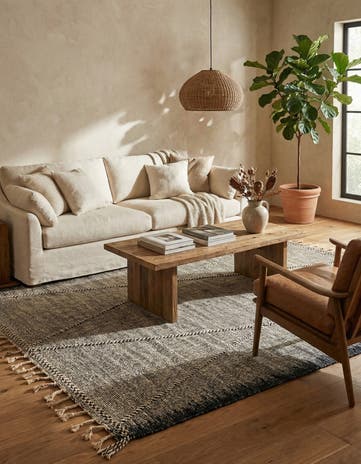 6' 7 x 10' 2 Hand Knotted Moroccan Wool Rug