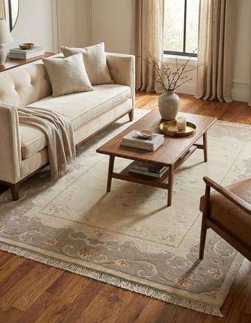 4' 11 x 6' 10 Hand Knotted Darya Wool Rug