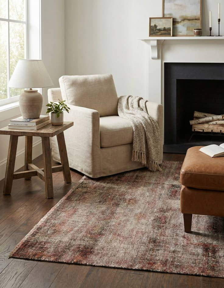 Detail image of 3' 6 x 4' 10 Hand Knotted Ultra Vintage Persian Wool Rug