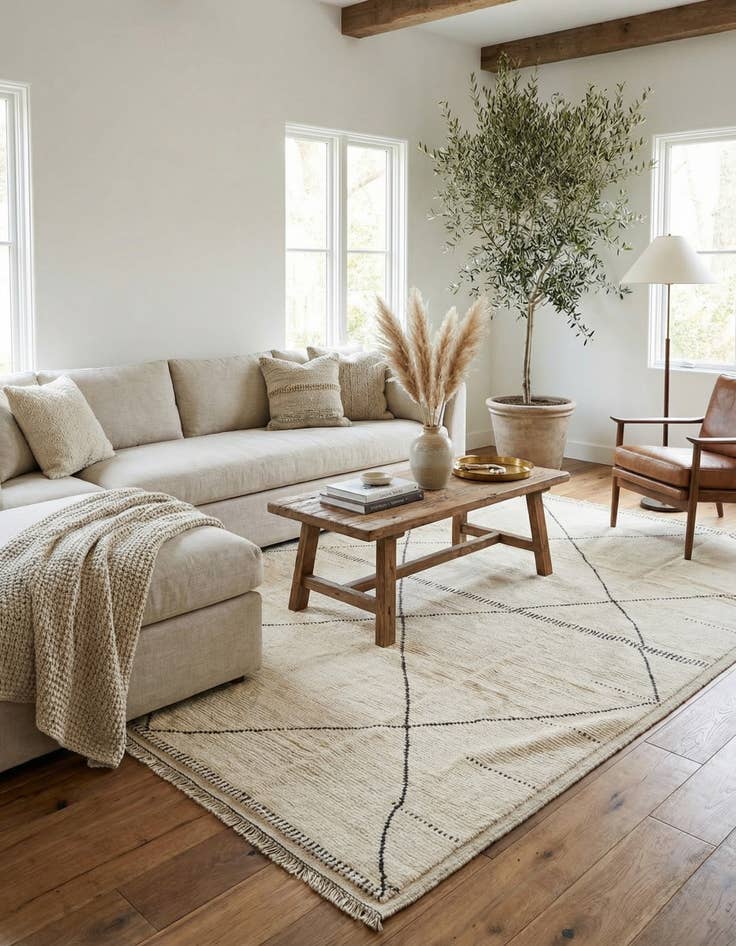 Detail image of 8' 2 x 10' 7 Hand Knotted Moroccan Wool Rug