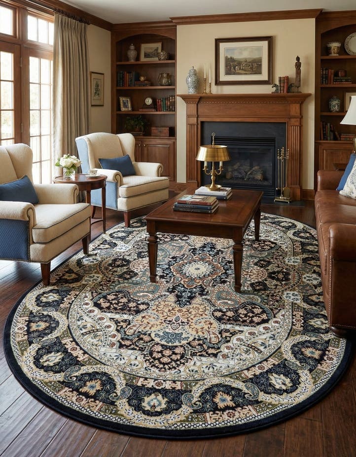 5' 3 x 8' Nain Design Oval Rug
