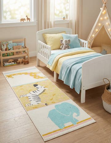 2' 2 x 6' 1 Animals Whimsy Kids Runner Rug