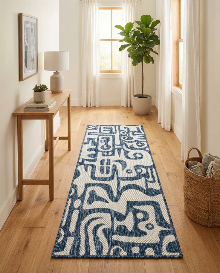 Detail image of 2' x 5' 3 Easy-Clean Modern Indoor / Outdoor Runner Rug