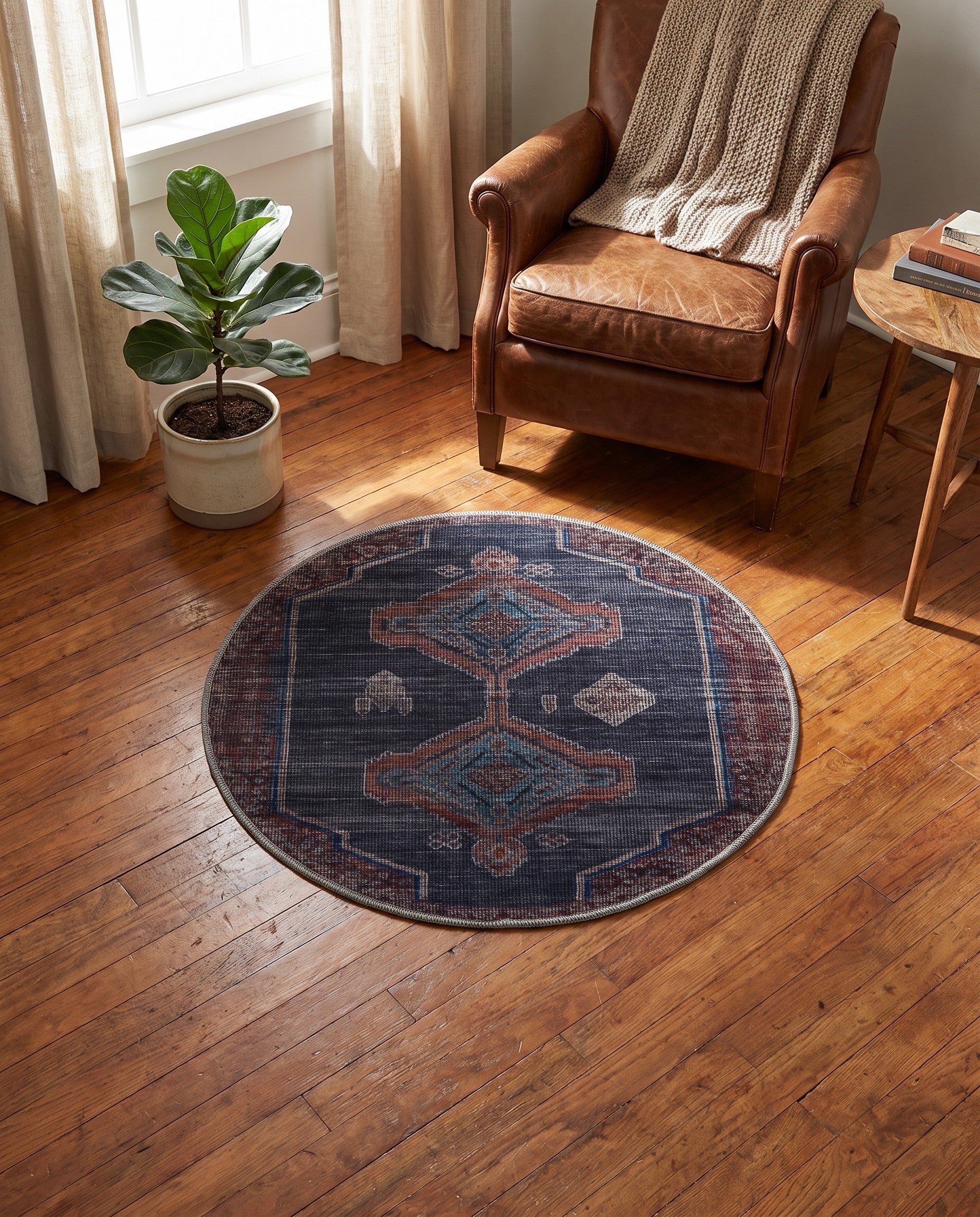 3' 3 x 3' 3 Washable Sisu Round Rug