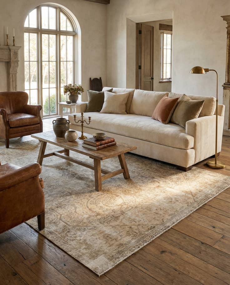 Detail image of 5' 7 x 8' 9 Hand Knotted Ultra Vintage Persian Wool Rug