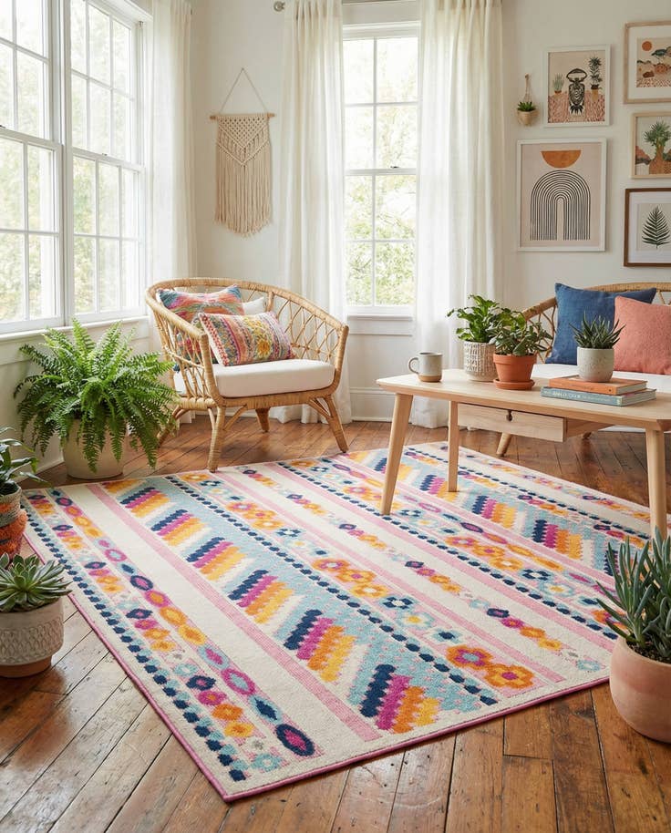 Detail image of 7' 10 x 7' 10 Easy-Clean Aruba Indoor / Outdoor Square Rug
