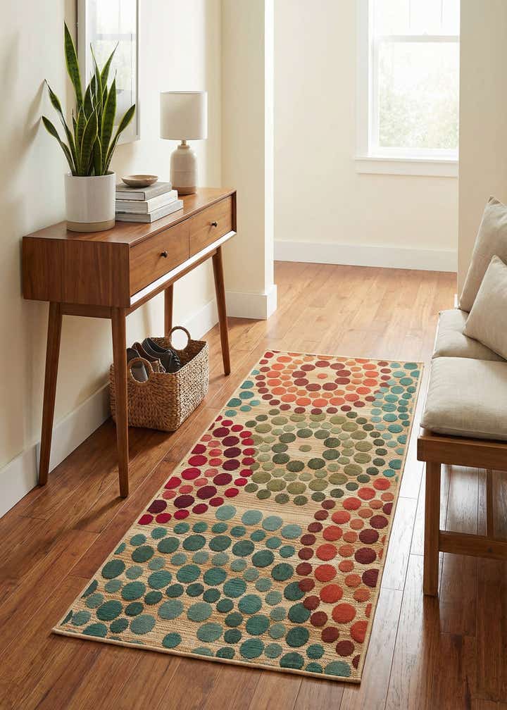 2' 7 x 5' 3 Easy-Clean Modern Indoor / Outdoor Runner Rug