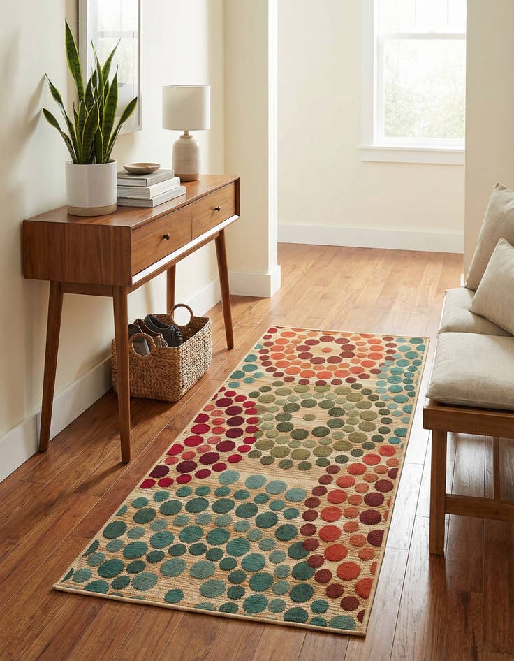 Detail image of 2' 7 x 5' 3  Washable Modern Indoor / Outdoor Runner Rug