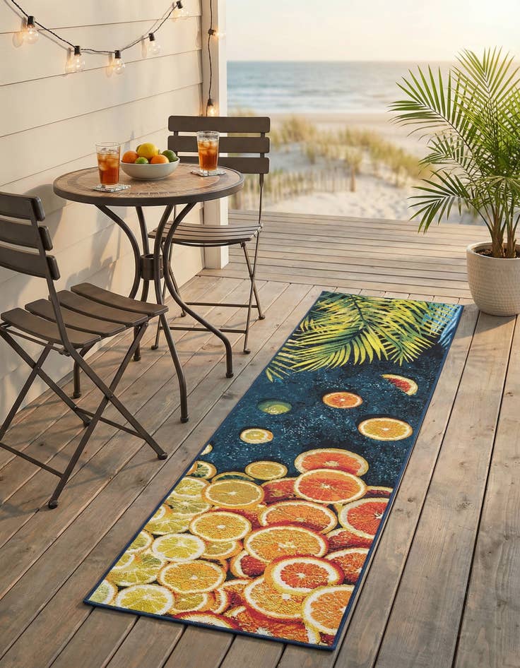 Detail image of 2' x 8' Easy-Clean Coastal Indoor / Outdoor Runner Rug