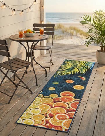 2' x 8' Easy-Clean Coastal Indoor / Outdoor Runner Rug