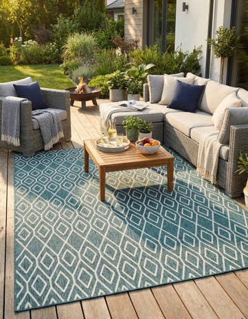 9' x 12' Easy-Clean Jill Zarin Turks and Caicos Indoor / Outdoor Rug