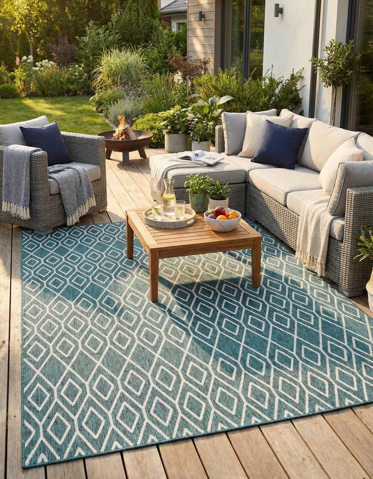 Detail image of 9' x 12' Easy-Clean Jill Zarin Turks and Caicos Indoor / Outdoor Rug