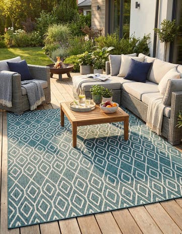 9' x 12' Easy-Clean Jill Zarin Turks and Caicos Indoor / Outdoor Rug