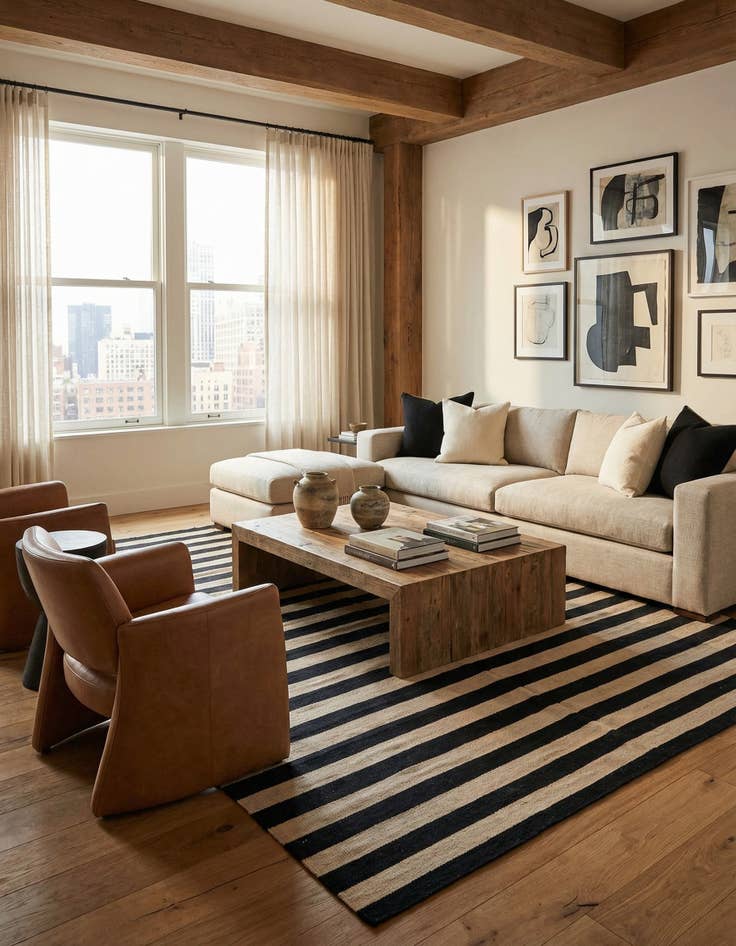 Detail image of 6' 9 x 9' 3  Hand Woven Kilim Modern Wool Rug