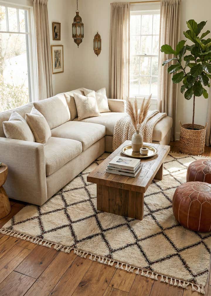 8' 9 x 11' 3 Hand Knotted Moroccan Wool Rug
