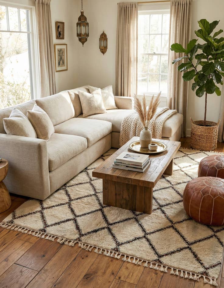 Detail image of 8' 9 x 11' 3  Hand Knotted Moroccan Wool Rug