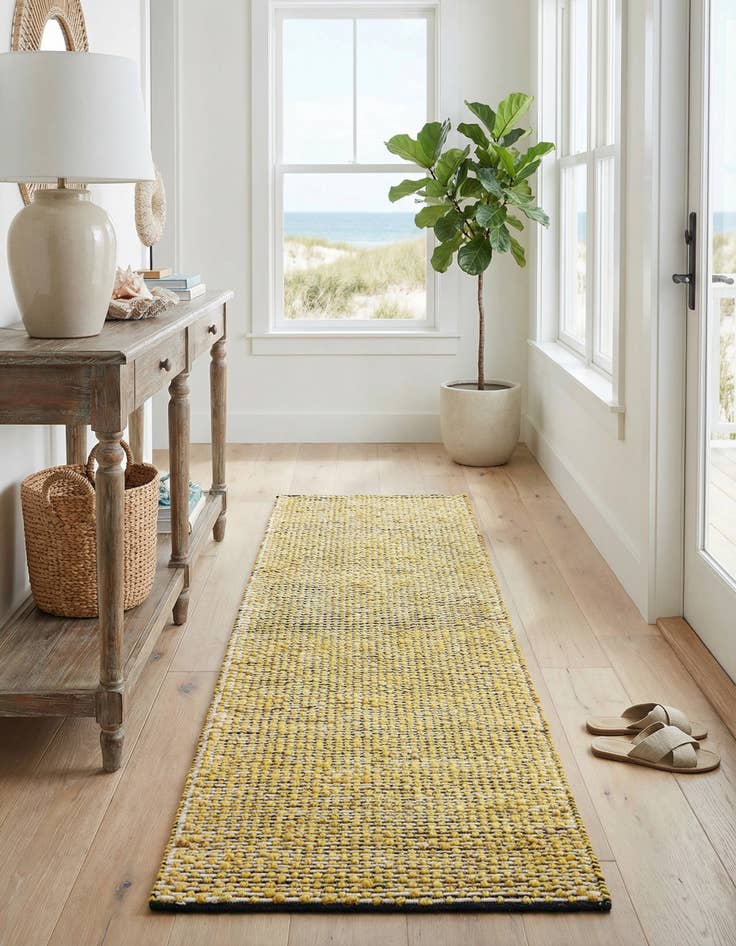 Detail image of  2' x 8'  Hand Woven Seaside Pearl Jute Runner Rug