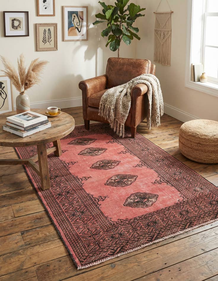 Detail image of 3' 5 x 4' 9  Hand Knotted Ultra Vintage Persian Wool Rug