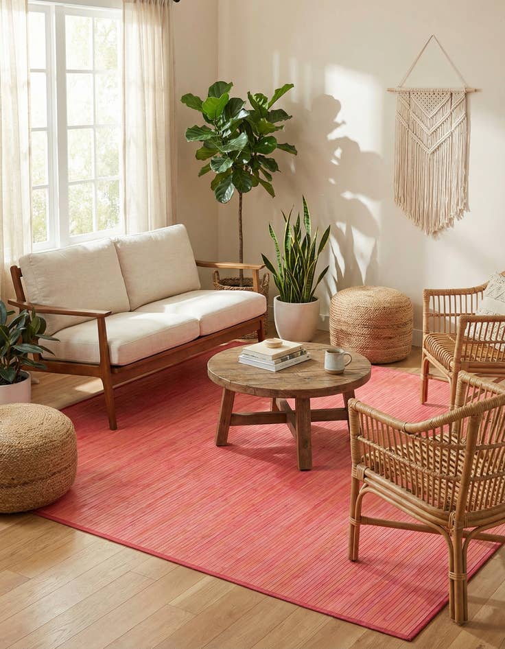 Detail image of  7' 10 x 7' 10 Bamboo Square Rug