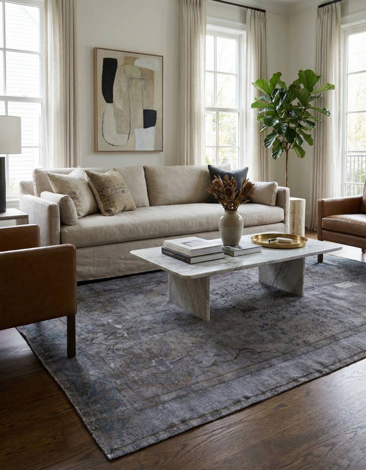 Detail image of 5' 2 x 9' 4  Hand Knotted Ultra Vintage Persian Wool Rug