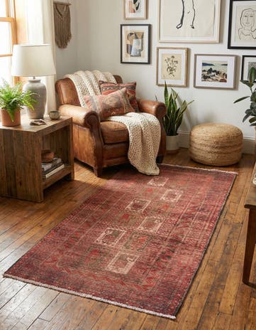 2' 2 x 4' 7 Hand Knotted Ultra Vintage Persian Wool Runner Rug