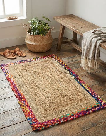 2' x 3' 1 Handmade Braided Jute Rug
