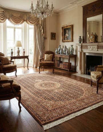 4' 6 x 6' 8 Ghom Silk Rug