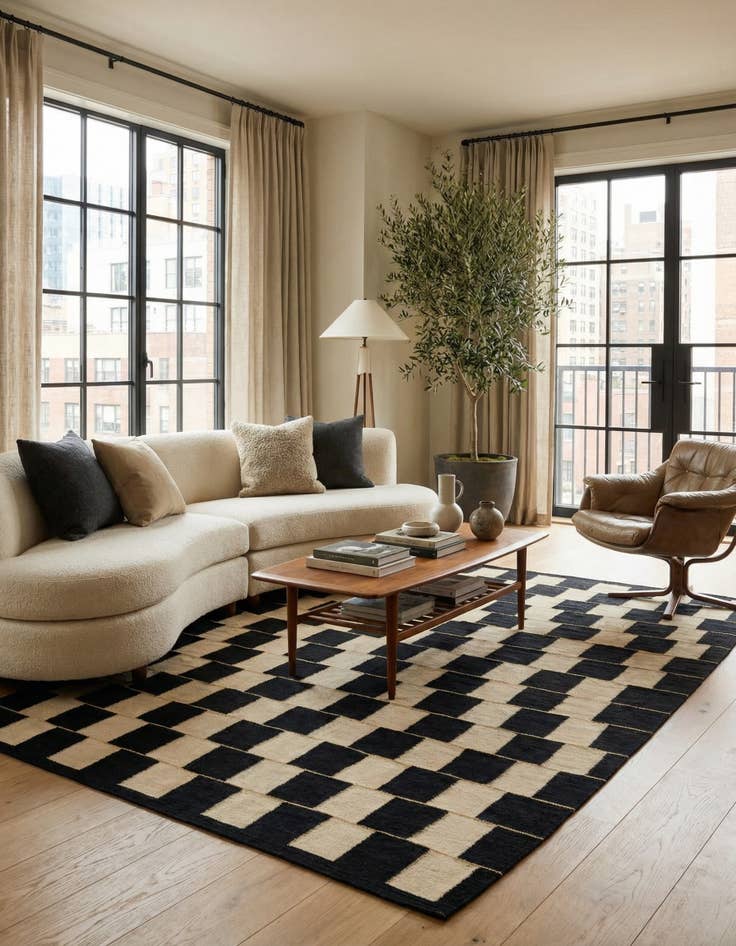 Detail image of 6' 2 x 7' 9  Hand Woven Kilim Modern Wool Rug