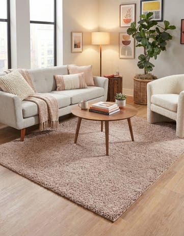 Mushroom Jill Zarin Shaggy Chic Square Rug
