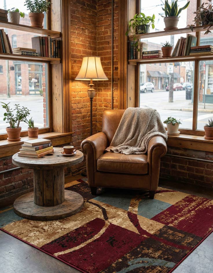 Detail image of 6' x 6' Coffee Shop Square Rug