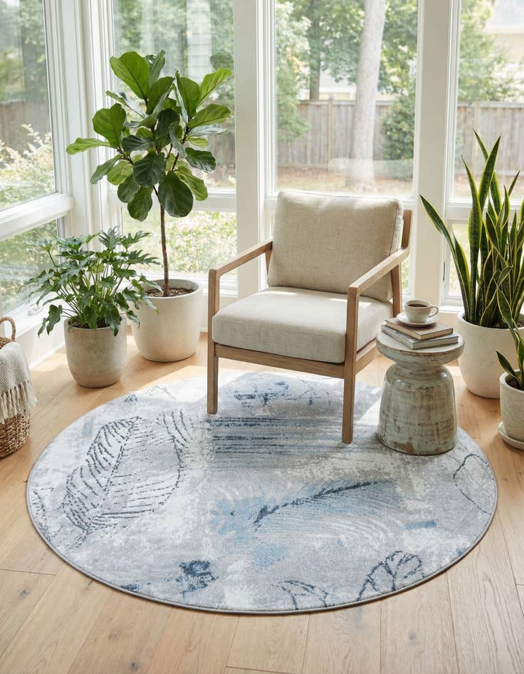 Detail image of 5' 3 x 5' 3 Kamala Washable Round Rug