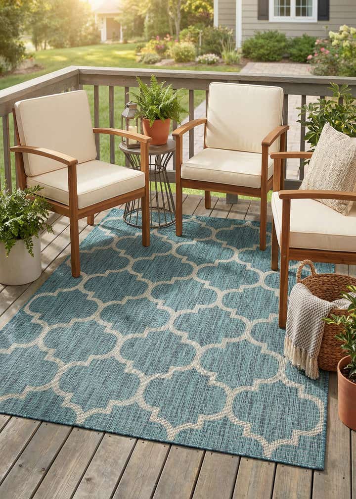 4' x 6' Easy-Clean Trellis Indoor / Outdoor Rug