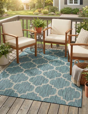 4' x 6' Easy-Clean Lattice Indoor / Outdoor Rug