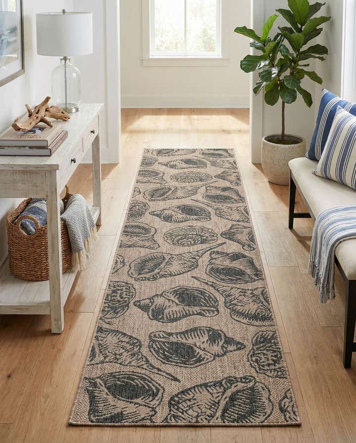 2' 7 x 12' Easy-Clean Coastal Indoor / Outdoor Runner Rug